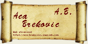 Aca Breković vizit kartica